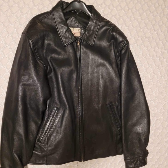 Trader Bay Black Leather Jacket - Picture 1 of 3